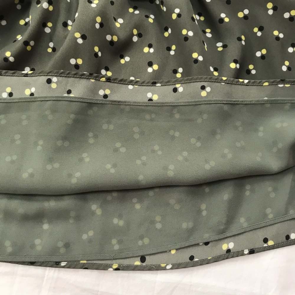 Bcbgeneration Back Cutout Olive Ruffle Dress M - image 8